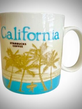 New Starbucks Mug California Global Icon Collector Series Cream and Blue 16 oz.